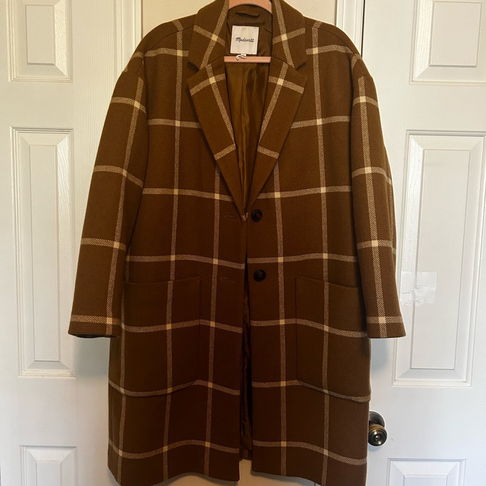 Madewell Windowpane Wool Coat